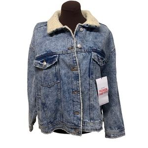 New With Tags Celebrity Pink Denim Blue Jean Jacket Size L